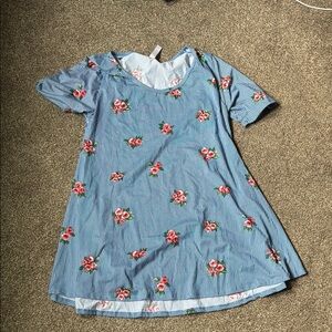 LuLaRoe Blue and Pink Floral Dress